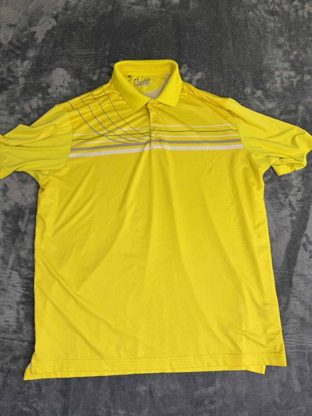 Under Armour Mens Large HeatGear Loose Yellow Polo Shirt Innisbrook Logo